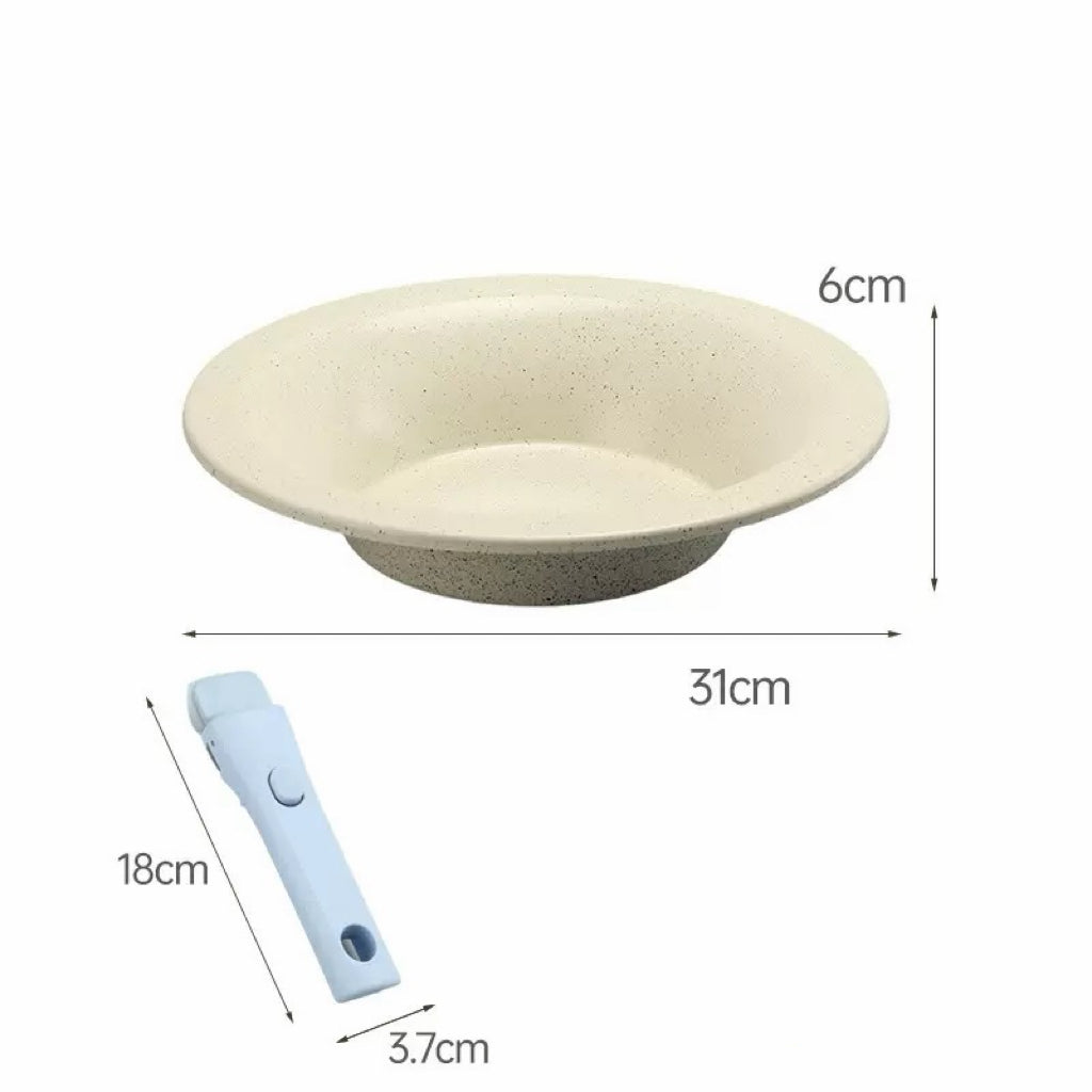 Poêle coréenne antiadhésive à revêtement céramique multifonction, poignée amovible, compatible induction et gaz